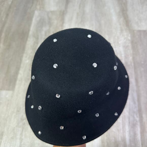 Kate Spade New York Rhinestone Embellished Cloche Bucket Hat in Black - Picture 4 of 6